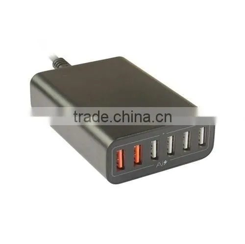 6 ports USB qc 2.0 quick charger and intelligent smart charger for mobile phone