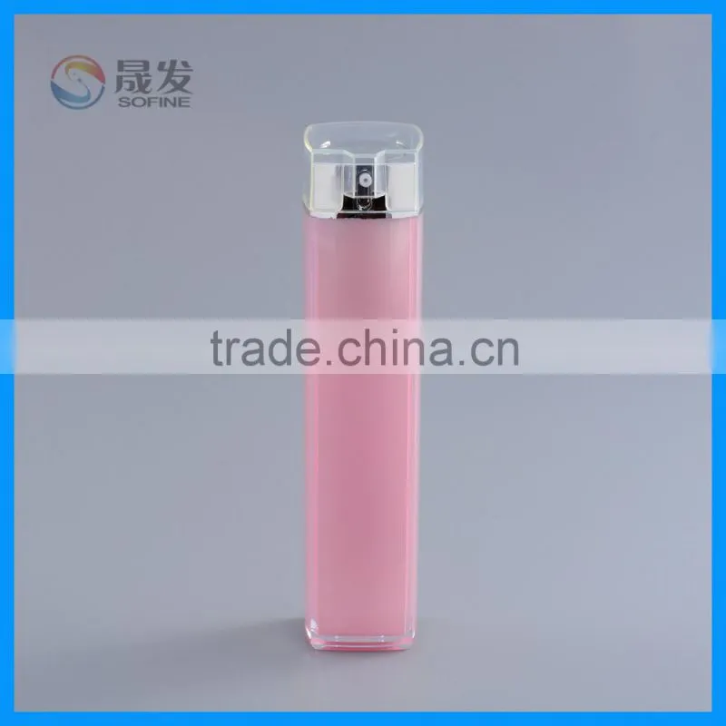 Square double wall cosmetic lotion pump bottle