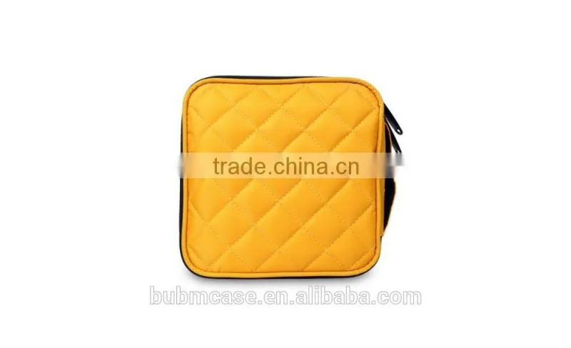 Yellow 32 Capacity 230D Space Twill PVC Fabric DVD Case CD Holder personalized cd case multi disc dvd cases