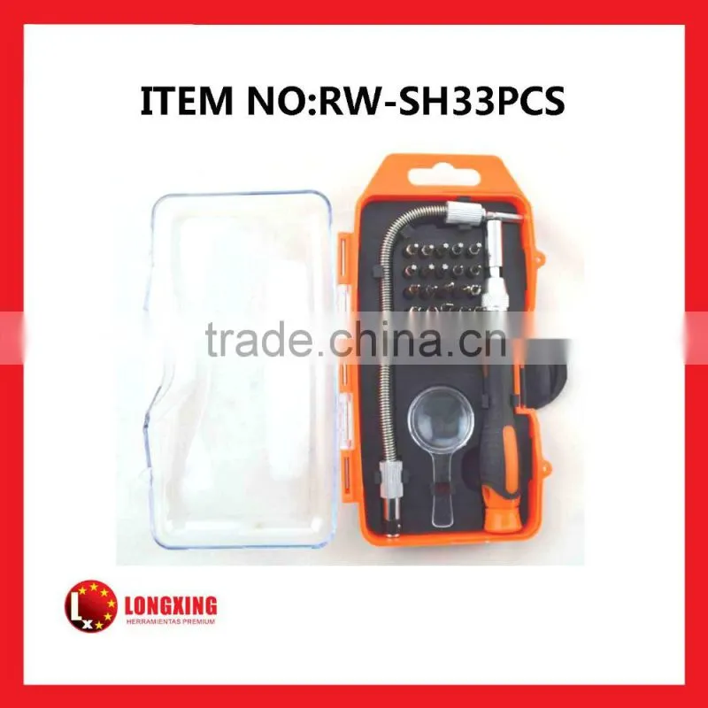 Factory Supply High quality 33 pcs precision screwdrivers set with magnifier
