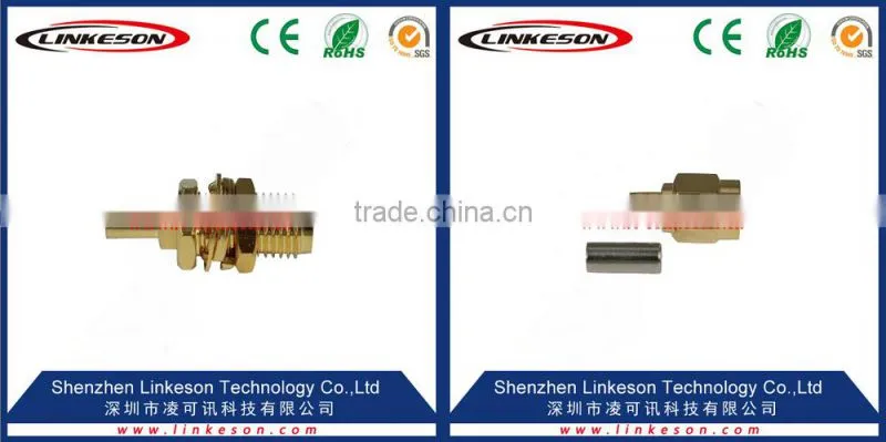 SMA male right angle gold connector for RG58