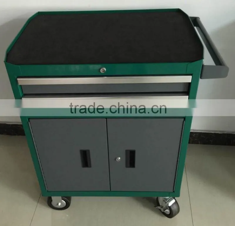 2 Drawer with cabinet tools service trolly cart