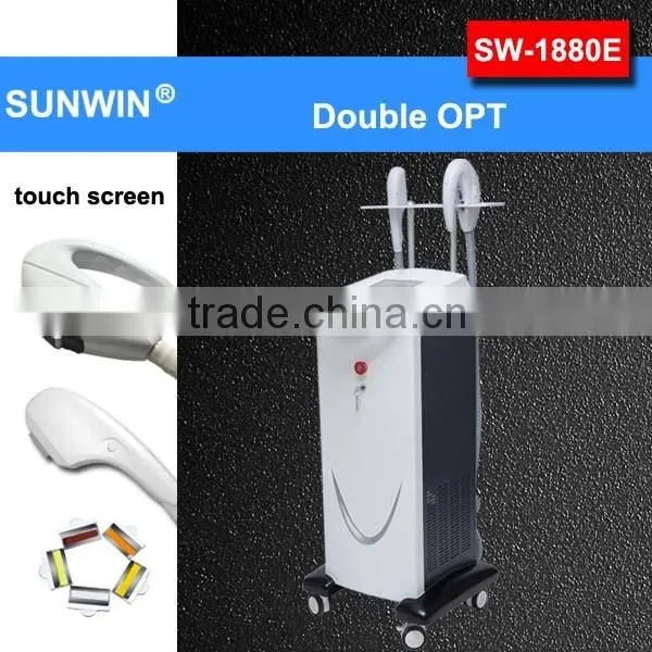 3 year warranty CE approved professional shr hair remove with double handle OPT