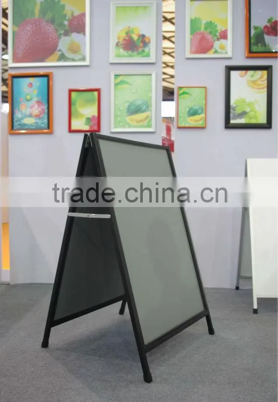New LH2-7 black steel square pipe and grey pvc hollow plates,double side A-board,poster board and poster stand