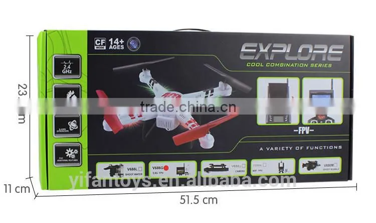 Quadcopter Helicopter JJRC V686 HD Camera 4G Memory Card/4CH 6-Axis Drone Remote Control