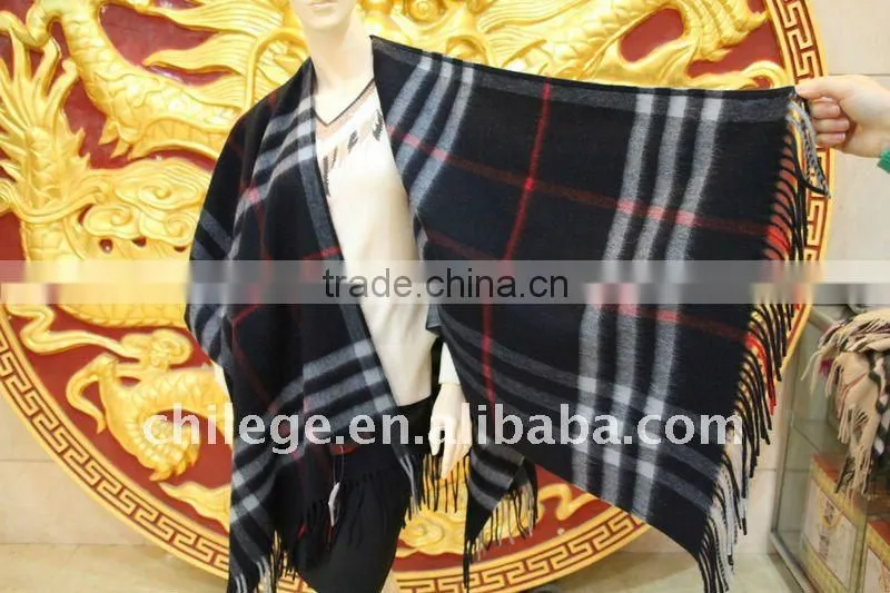 fashion wool/cashmere checked ladies scarves