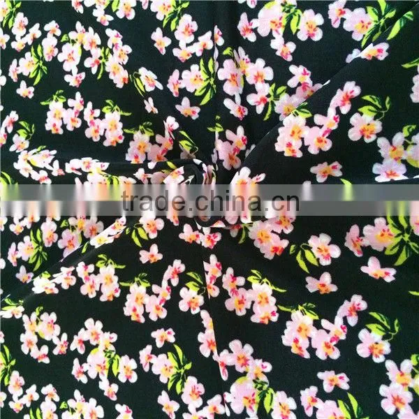 2014 FDY Polyester/Spandex Printed Plain Woven Fabric