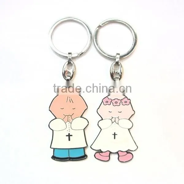 Best selling religious couple angel keychain sales in aliababa,new design girls and boy angel keychain