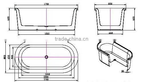 CRW DF1600 cheap freestanding common bathtub