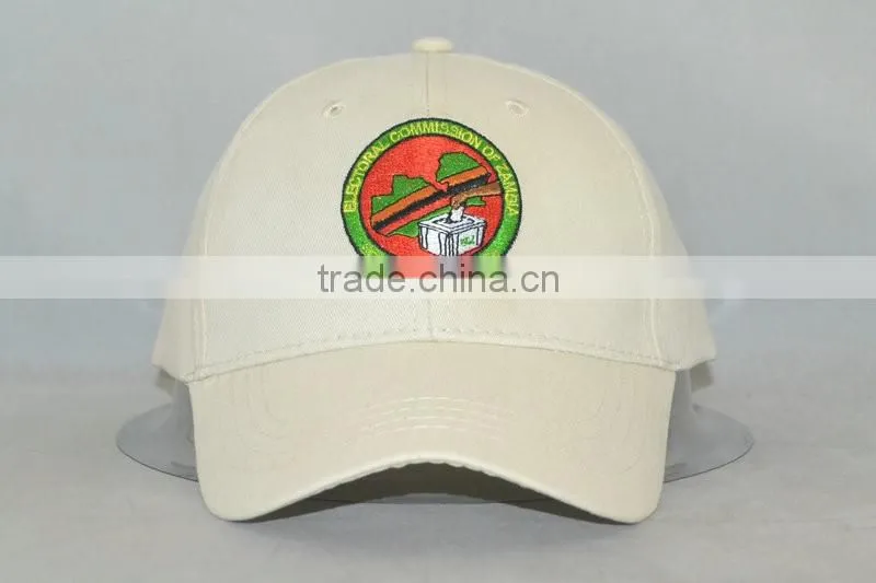 Guangzhou hat factory professional custom 6 panel / 100% cotton / / embroidery logo/khaki baseball cap