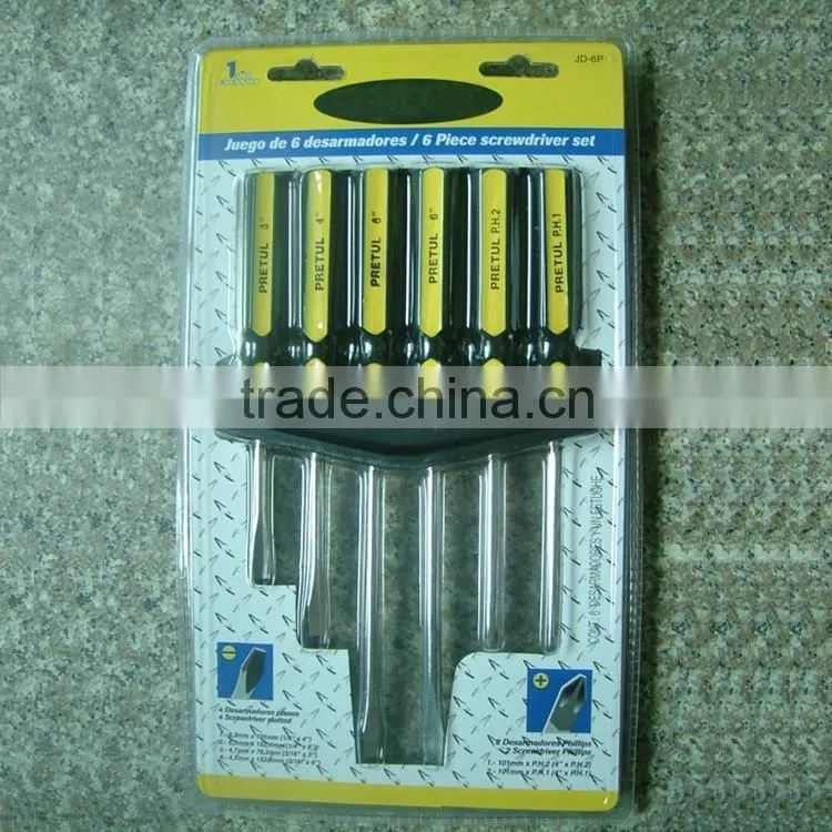 PP+TPR double color plastic handle, phillip, slotted screwdriver