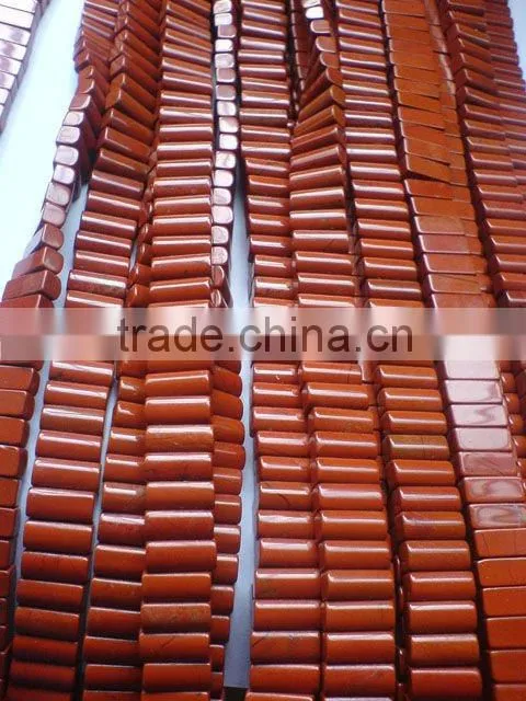Hot seller Semi precious stone loose beads picture jasper rectanguar