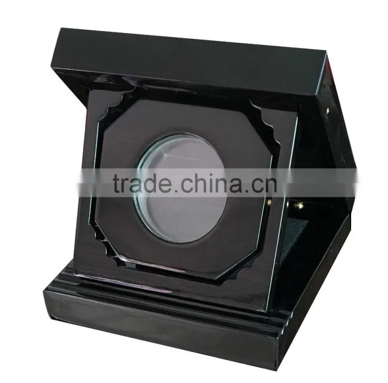 2017 New Design Rotation Wooden Coin Display and Presentation Case