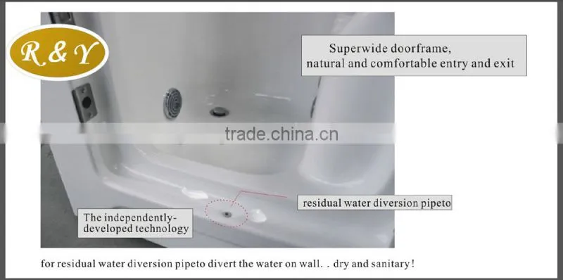 acrylic walk in bathtub with shower and backboard