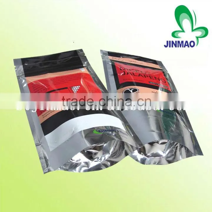 Aluminum foil stand up plastic zipper pouches