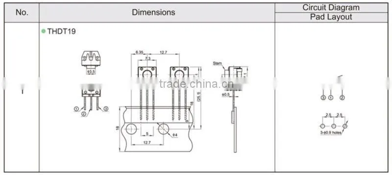 FTHDT19 6mm radial taping bathroom touch switch
