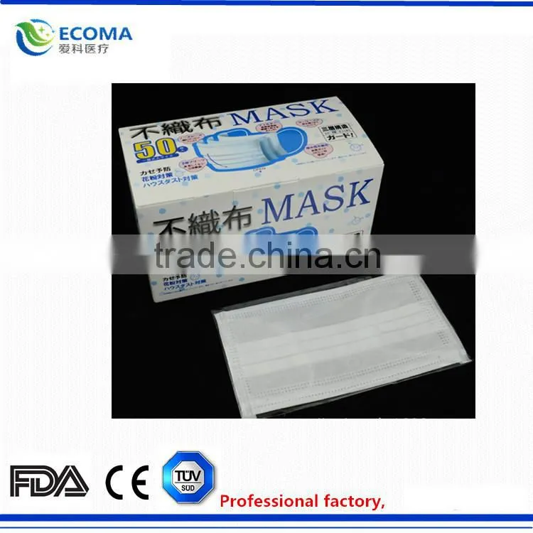 Procedure Mask With Earloops-box of 50 , blue and white medical surgical non woven fabric face mask