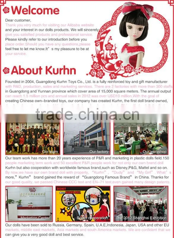 Collectible fashion plastic bride doll dress wedding gift