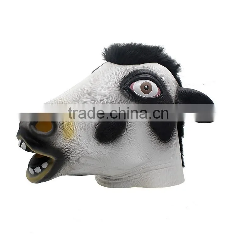 Halloween Costume Realistic Animal Cow Full Head Party Face Latex Mask