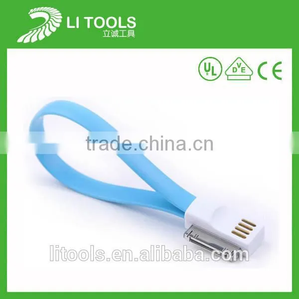 Wholesale PVC flat usb cable/new white micro usb/Colorful 1m/2m/3m USB cable for iphone 5 cable