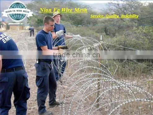 razor barbed wire/barbed wire concertina (factory)
