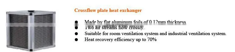 Middle airflow fresh air unit ventilation system with remote control