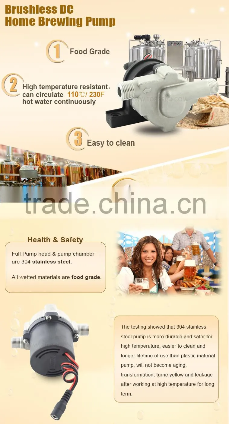 24v dc mini Beer brewing kettle manufacture pump