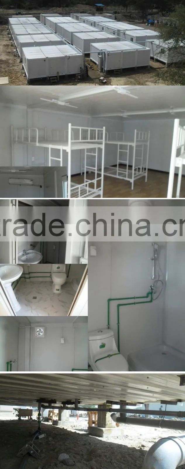 Flat packed container house for labor camp
