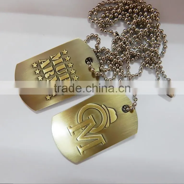 Blue Zinc alloy Metal dog tag