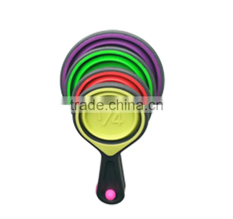 Top selling folded collapsible silicone measuring cup,measuring tools