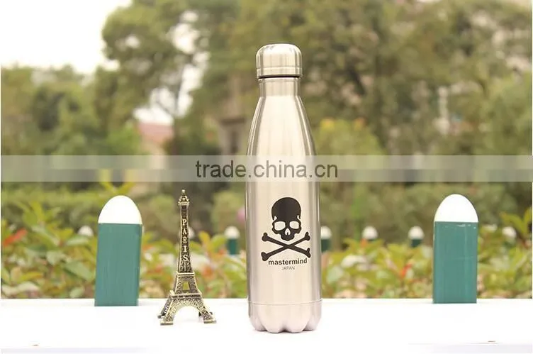 500ml stainless steel skull printing water bottle outdoor sports water bottle