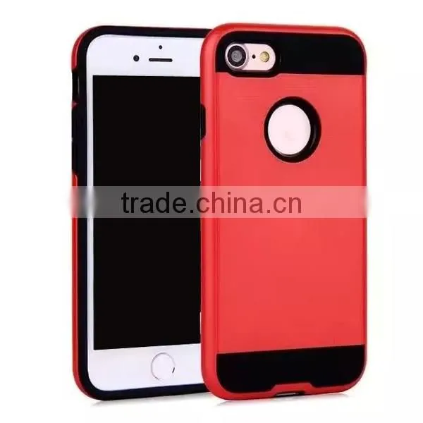 Wiredrawing phone case TPU + PC combo phone shell protective back cover for iPhone 7