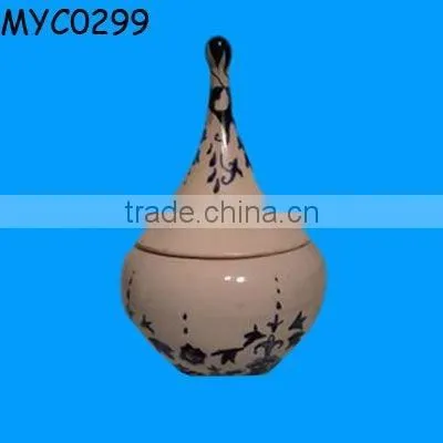 Kitchen decoration white ceramic onion storage pot