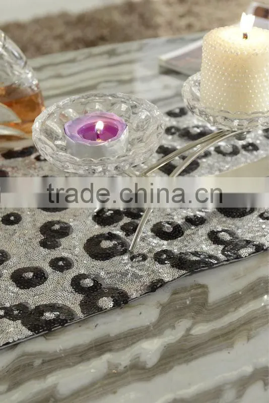 foshan cohen factory Stainless steel frame center tea table with PU decoration