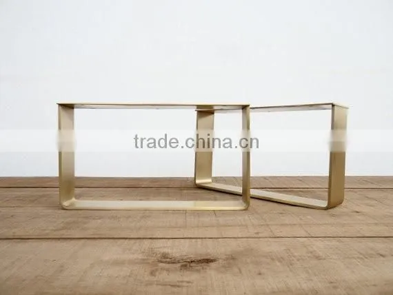 High quality brass flat soild steel metal table legs square for living room table