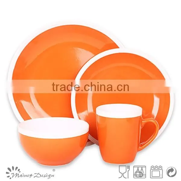 16pcs orange and white Keramik Steinzeug