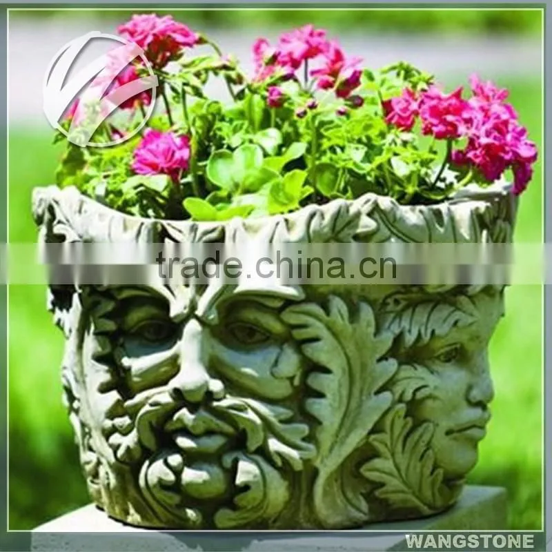 Antique Large Square Decor Granite Stone Garden Planter