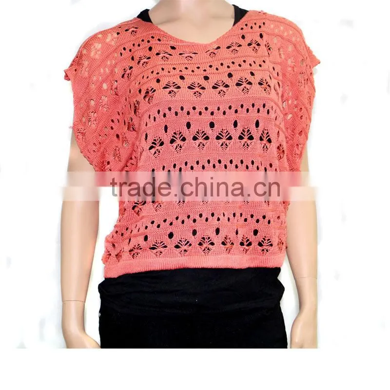 Wholesale Fashion Casual Hollow Line Lady Knitwear
