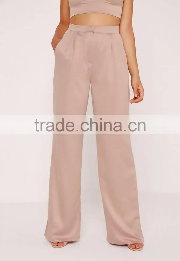Wholesale two piece set sexy crop top and wide leg trousers for women