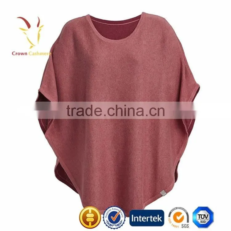 Women Merino Wool Knit Plus Size Ponchos