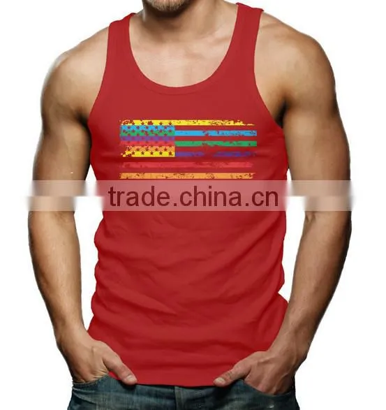 Alibaba china 100 cotton stringer tank top custom,mens tank top fitness