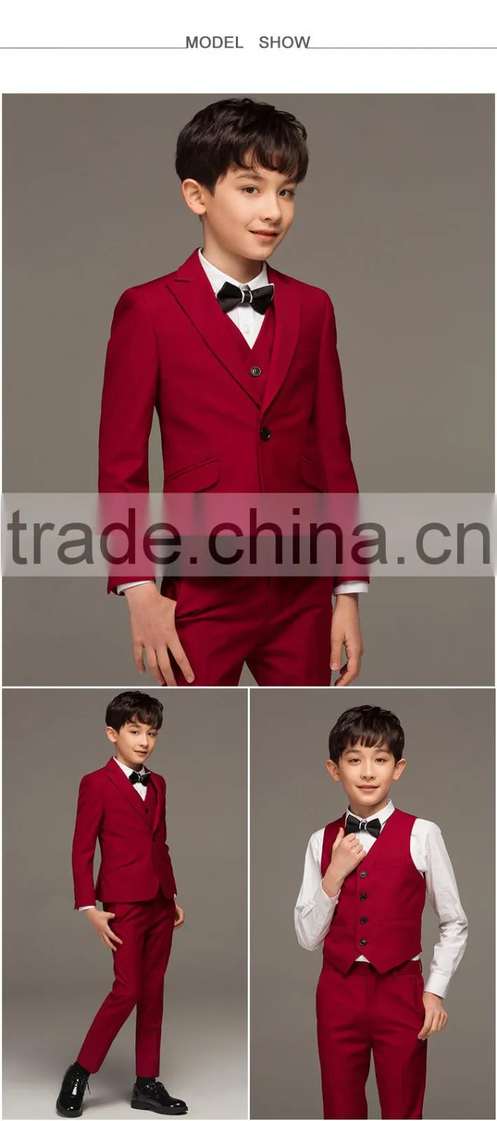 ELPA Wholesale High Quality Handsome Designer 3 Piece Suits for boys
