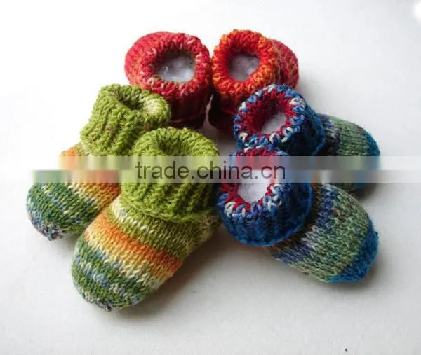 hand knit baby shoe high quality in bulk