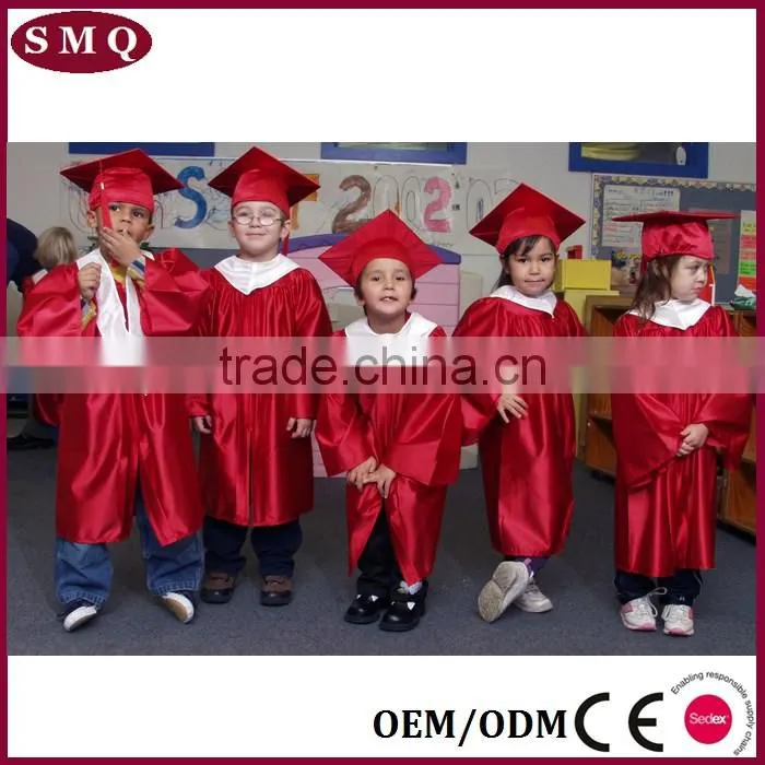 Wholesale high quality kids matte graduation gown