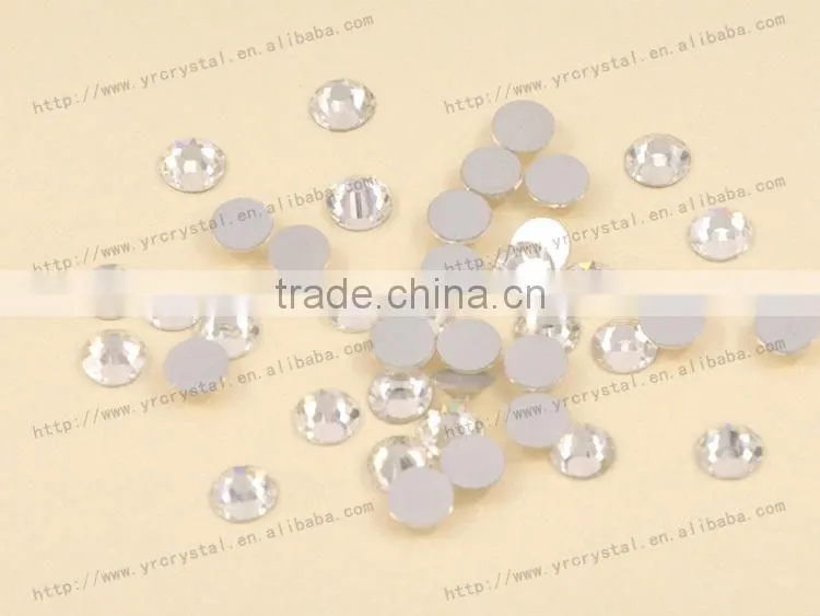 Round shape clear color no-hotfix silver foiling crystal flat back rhinestones