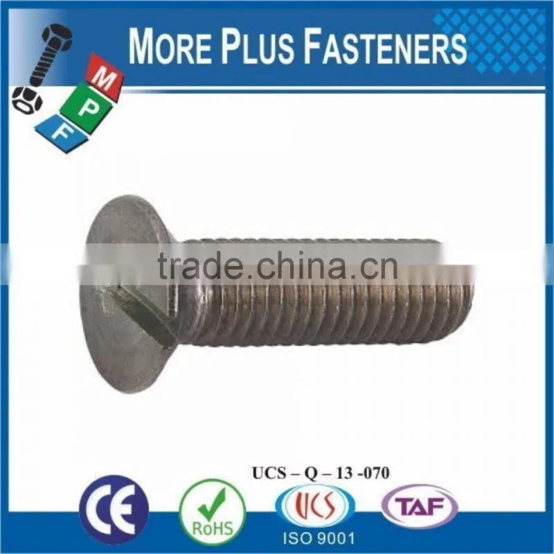 Made in Taiwan Machine Screw ISO 2009 Slotted Flat Head Countersunk