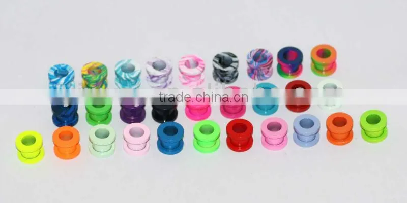 Neon Color Paint Body Jewelry Ear Gauges Flesh Tunnel