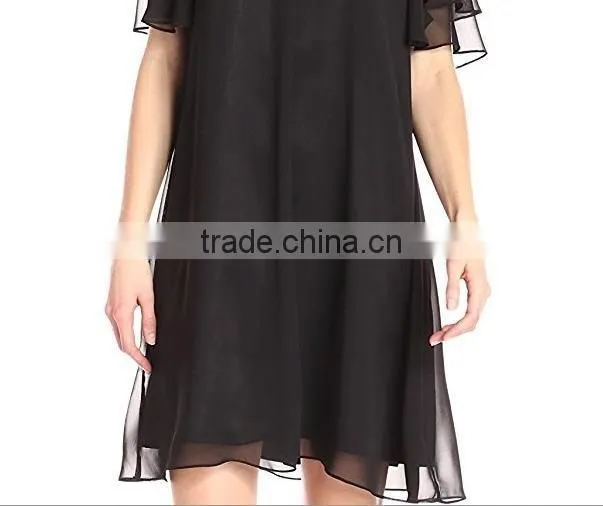 Top quality fashionable beaded cold shoulder dress for bridesmaid dress