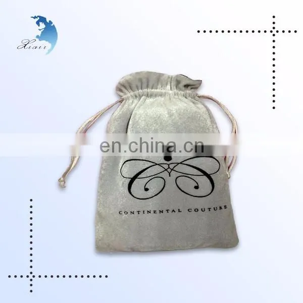 Custom design embroidered velvet fabric package multi-function silk velvet fabric screen printing velvet bag