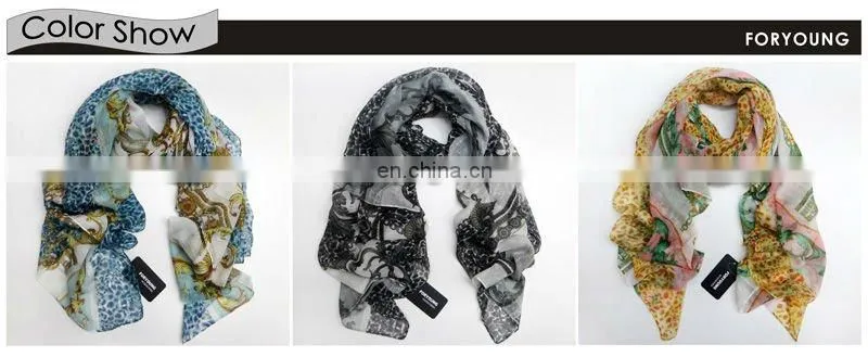 popular big blue leopard print scarf